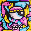 Fargerik kunst - Akrylmaleri i pastell farger - Pop art ekspresjonisme - Kubisme bakgrunn - Abstrakt figur  thumbnail