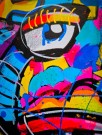 Fargerikt pop art maleri - Kunst med mye farger - Originalt håndmalt maleri til stue - Akrylmaleri på lerret thumbnail