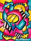 Abstrakt kunst - Fargerikt maleri - Popkunst - Akrylmaleri - Pop Art - Surrealisme - Maleri til stue thumbnail