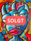 Fargerik kunst med håndmalt maleri på lerret - Rimelig kunst med mye farger - Pop art kunst til salgs - Street art maleri i sci-fi stil  thumbnail