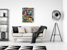 Maleri til stueveggen (fargerik håndmalt kunst på lerret - pop art, abstrakt kunst, street art).  thumbnail