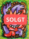 Fargerikt håndmalt maleri på treplate lerret - Ekspresjonisme pop art og street art kunstverk - Akrylmaleri med moderne kunst thumbnail