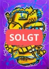 Gult og lilla maleri på papir  thumbnail