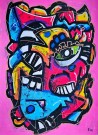 Fargerik kunst på papir (akrylmaleri) thumbnail