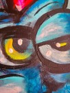 Detaljer fra akrylmaleri på lerret - Pop art scifi kunst med kult maleri - Lowbrow og artbrut ekspresjonisme kunstverk til salgs thumbnail