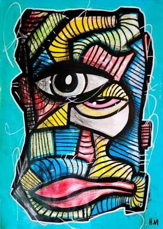 Kunst til salgs: “Aeterna Visio” - 30x42 cm (Maleri på papir) *NB: RAMME MEDFØLGER IKKE