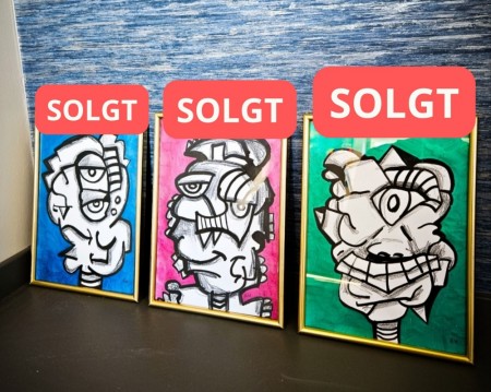 Kunst til salgs: Originale malerier / tegninger - Kunst samling A4 format