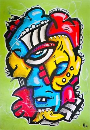 Kunst til salgs: “Speculum Mentis” - 30x42 cm (Maleri på papir) *NB: RAMME MEDFØLGER IKKE