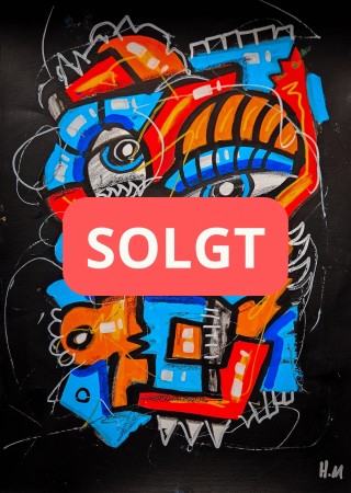 ** SOLGT ** Kunst til salgs - “Dual Frequency” 30x42 cm (Kunst på papir)