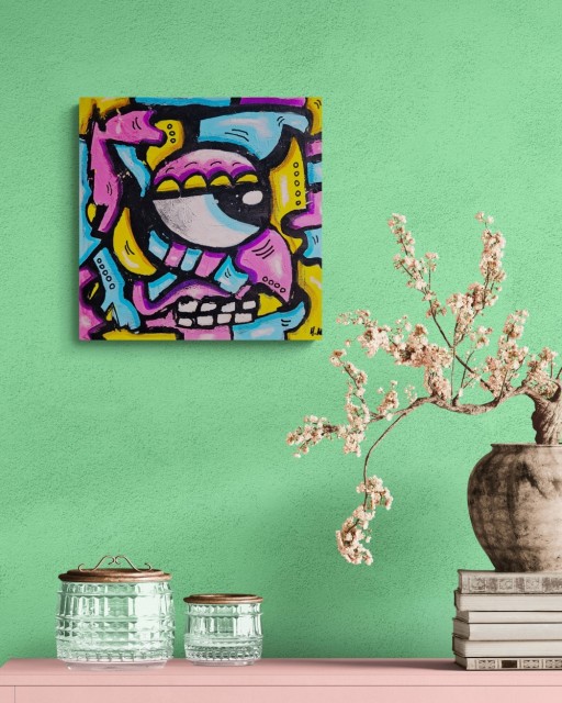 Fargerik kunst på lerret