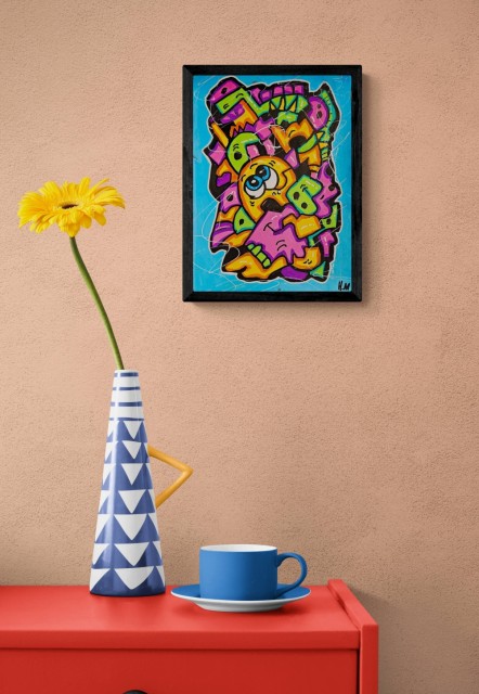 Forslag til presentasjon: Selges uten ramme (Kunst på papir A3). 