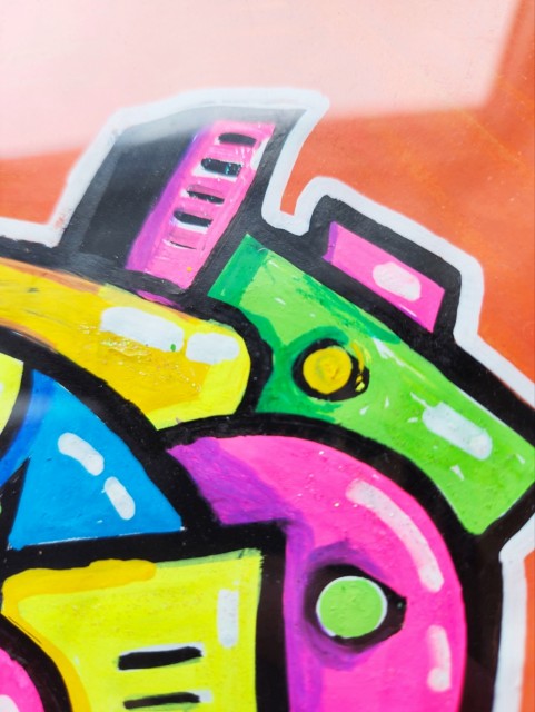 Fargerik kunst, akryl maleri, popkunst, surrealisme, original kunst, innrammet kunstverk, visuell kunst