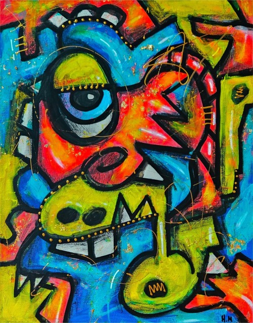 Kubisme kunst - Fargesterkt maleri