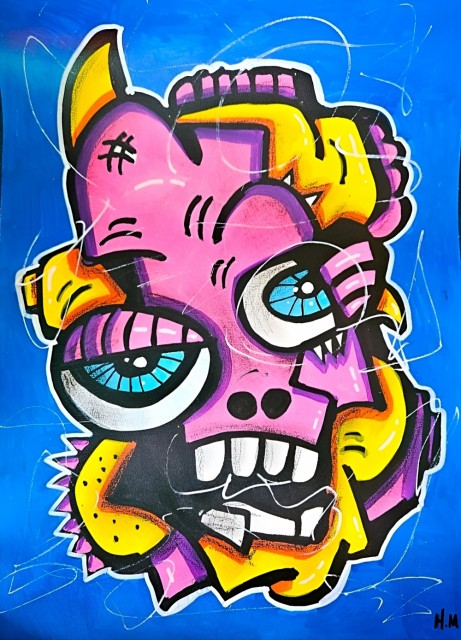 Fargerik pop art ekspresjonisme kunst maleri