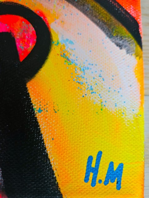 Maleriet er signert av kunstneren