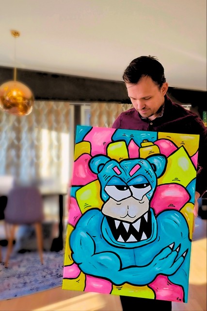 Kunst - Maleri - Kjøp kunst - Kunst til salgs - Kunst nettbutikk - Fargerik kunst - Popkunst - Maleri på lerret - Håndmalte malerier - Kunst maleri - Kule malerier - Moderne malerier - Kjøp malerier - Maleri til salgs - Maleri til stue - Pop art gorilla