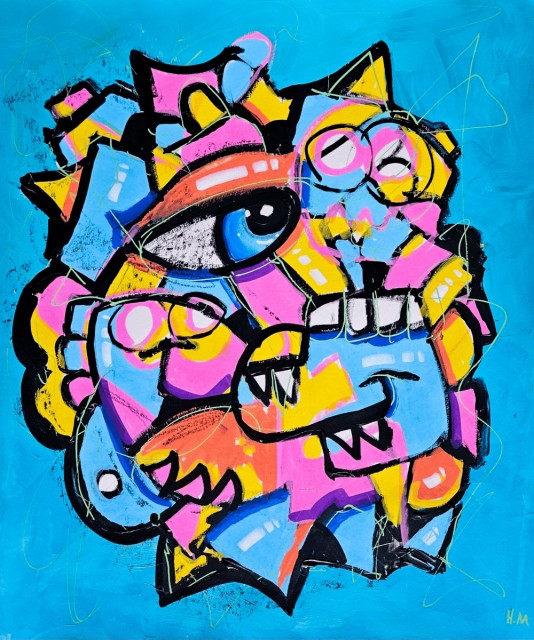 Fargerik pop art surrealisme av norsk kunstner Håkon Morønning