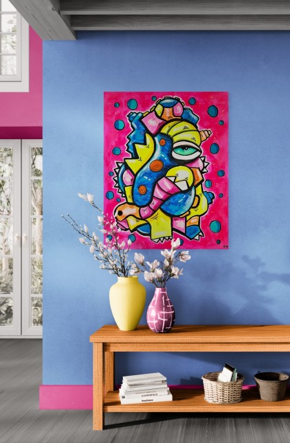 Kunst - Maleri - Kjøp kunst - Kunst til salgs - Kunst nettbutikk - Fargerik kunst - Popkunst - Maleri på lerret - Håndmalte malerier - Kunst maleri - Kule malerier - Moderne malerier - Kjøp malerier - Maleri til salgs - Maleri til stue - Trippy kunst