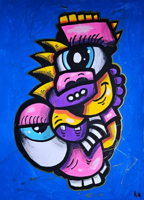 Kubisme kunst maleri: Fargerik kunst av Håkon Morønning (Art By Hakon)
