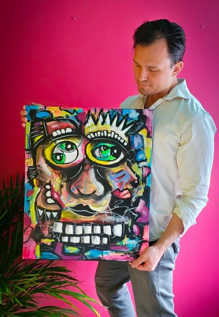 Originalt maleri: Pop surrealisme kunst av norsk kunstner Håkon Morønning (Art By Hakon)