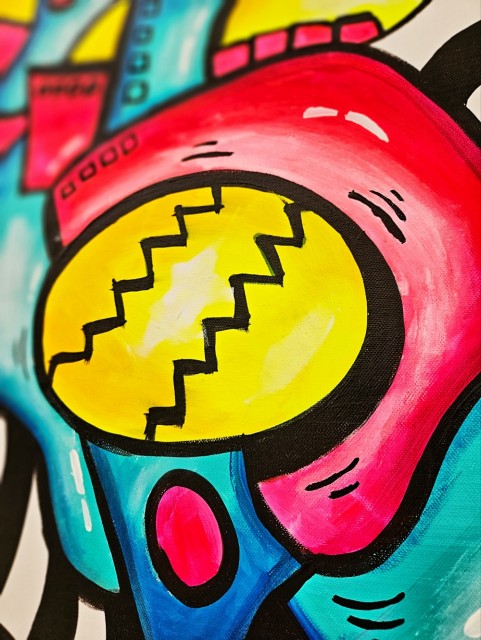 Abstrakt kunst - Fargerikt maleri - Popkunst - Akrylmaleri - Pop Art - Surrealisme - Maleri til stue