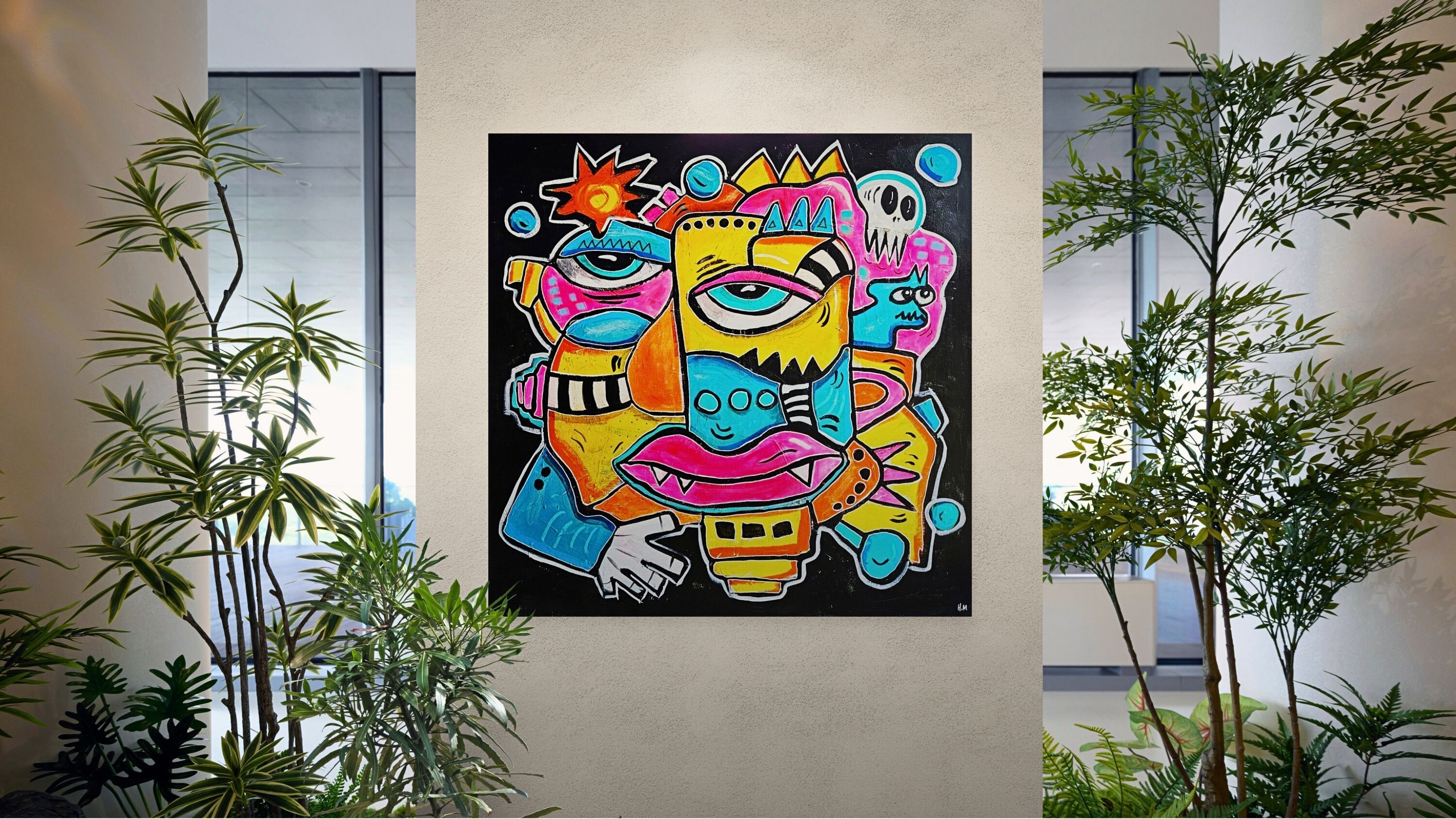 fargerik kunst fargerikt maleri pop art popkunst street art graffiti kubisme surrealisme stort maleri til stue store malerier til stuen fargerik kunst fargerike malerier norsk kunstner norsk kunst malerier på nett original kunst originale malerier kunstverk billedkunst visuell kunst lerretsbilder bilder på nett bilder til stue popkunst fargerike malerier kunst nettbutikk bilder