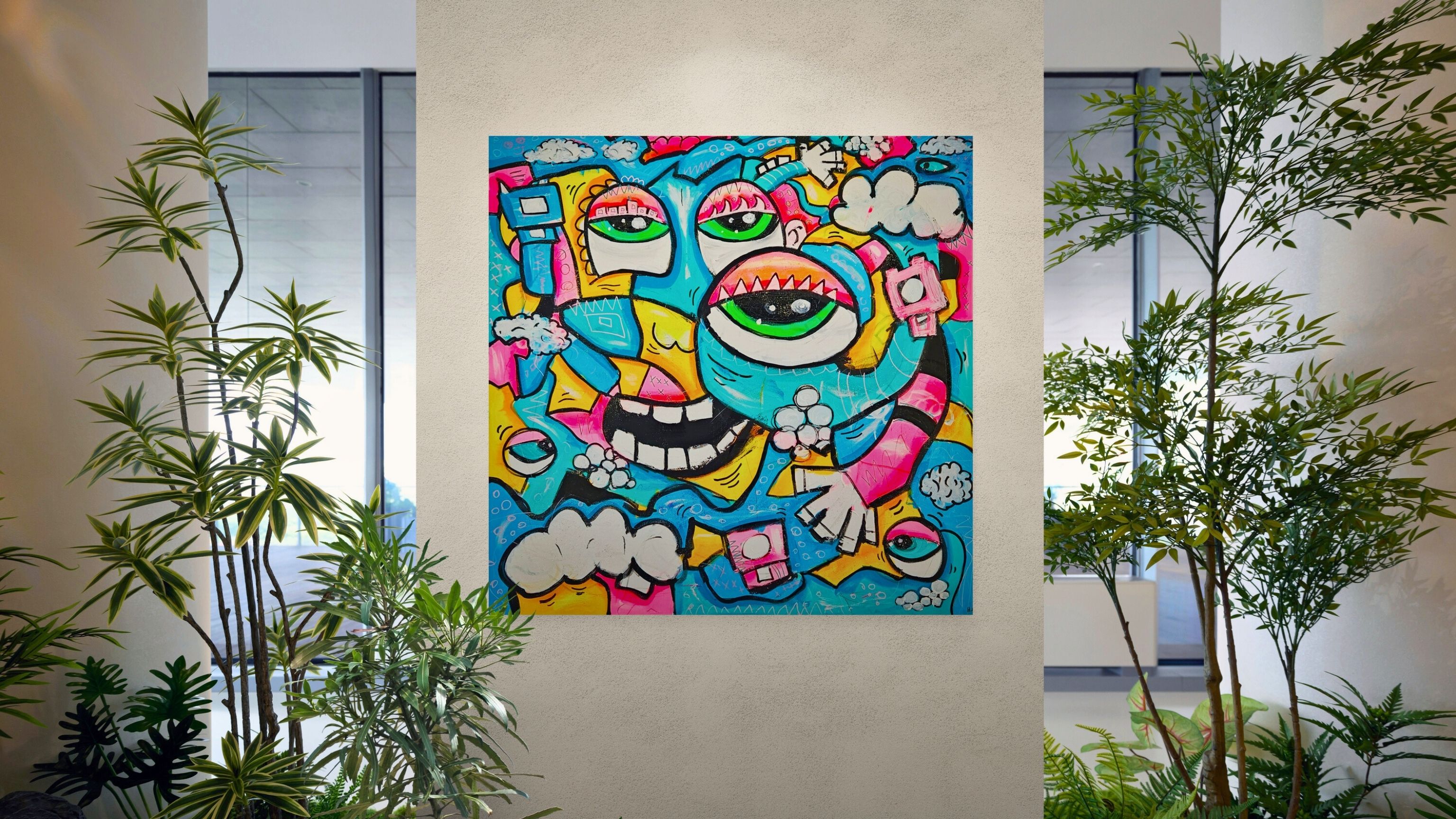 fargerik kunst fargerikt maleri pop art popkunst street art graffiti kubisme surrealisme stort maleri til stue store malerier til stuen fargerik kunst fargerike malerier norsk kunstner norsk kunst malerier på nett original kunst originale malerier kunstverk billedkunst visuell kunst lerretsbilder bilder på nett bilder til stue popkunst fargerike malerier kunst nettbutikk fargerike kunstverk glade farger