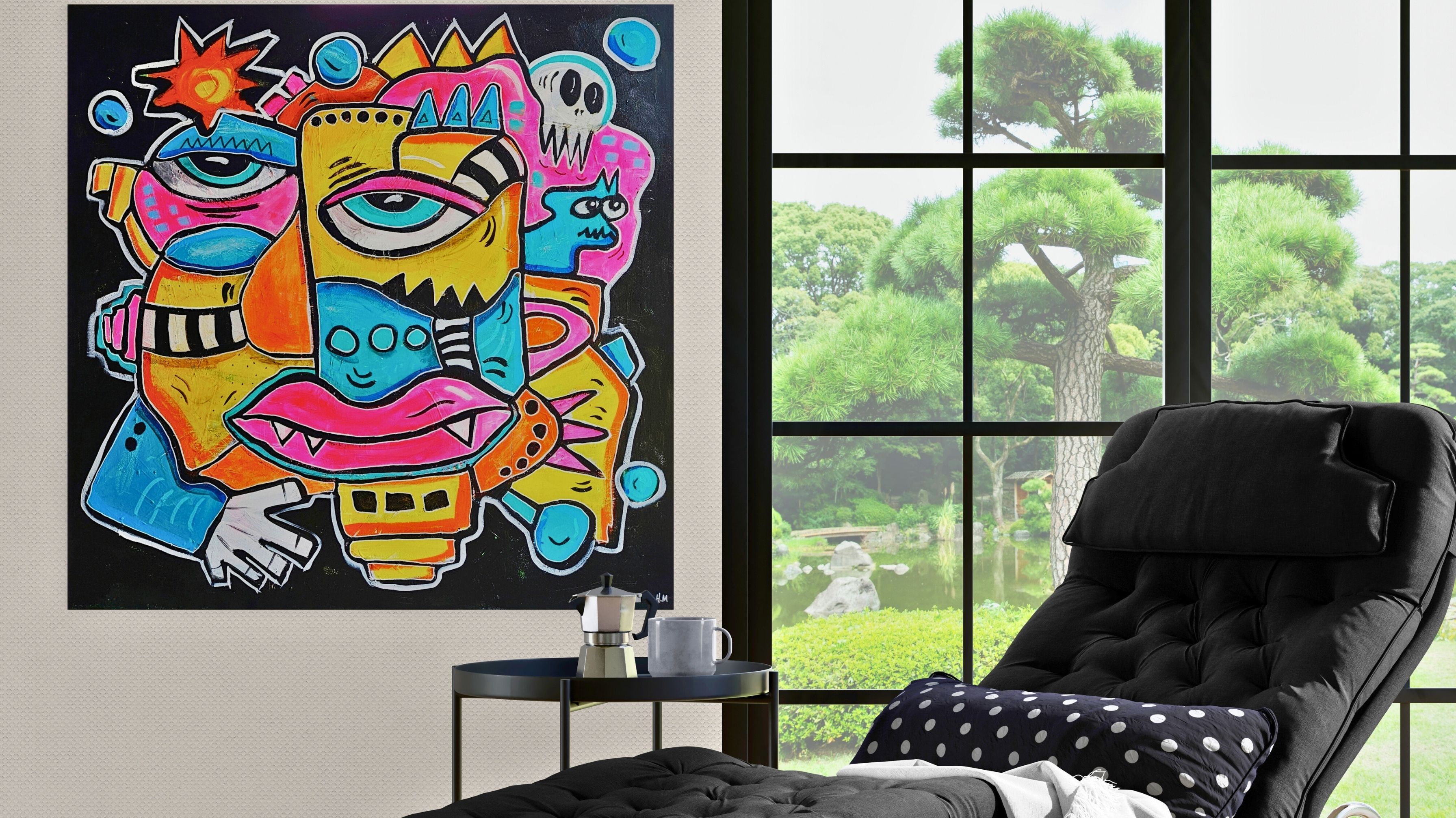fargerik kunst fargerikt maleri pop art popkunst street art graffiti kubisme surrealisme stort maleri til stue store malerier til stuen fargerik kunst fargerike malerier norsk kunstner norsk kunst malerier på nett original kunst originale malerier kunstverk billedkunst visuell kunst lerretsbilder bilder på nett bilder til stue popkunst fargerike malerier kunst nettbutikk fargerike kunstverk unikt maleri